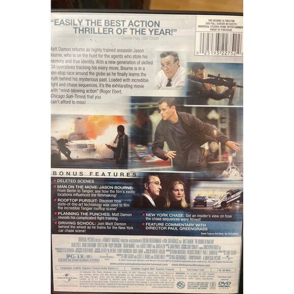 Bourne Ultimatum DVD Movie Matt Damon Action Adventure - Picture 2 of 2